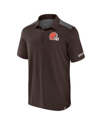 Men's Brown/Gray Cleveland Browns Color Block Polo Shirt