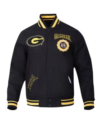 Men's Black Grambling Tigers Crest Wool Full-Zip Jacket