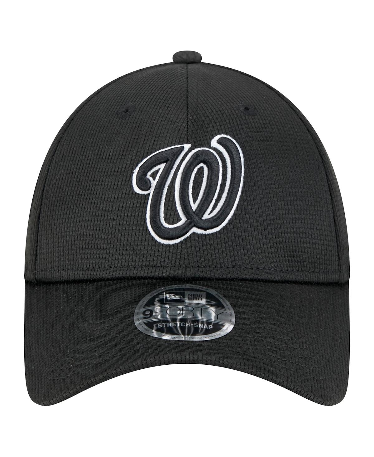 NEW ERA MEN'S BLACK WASHINGTON NATIONALS PIVOT 9FORTY ADJUSTABLE HAT 