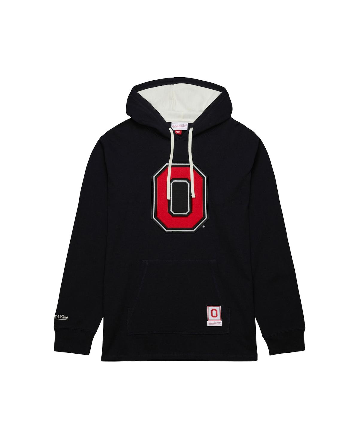 Mitchell & Ness Men's Black Ohio State Buckeyes Lightweight Thermal Pullover Hoodie In Black