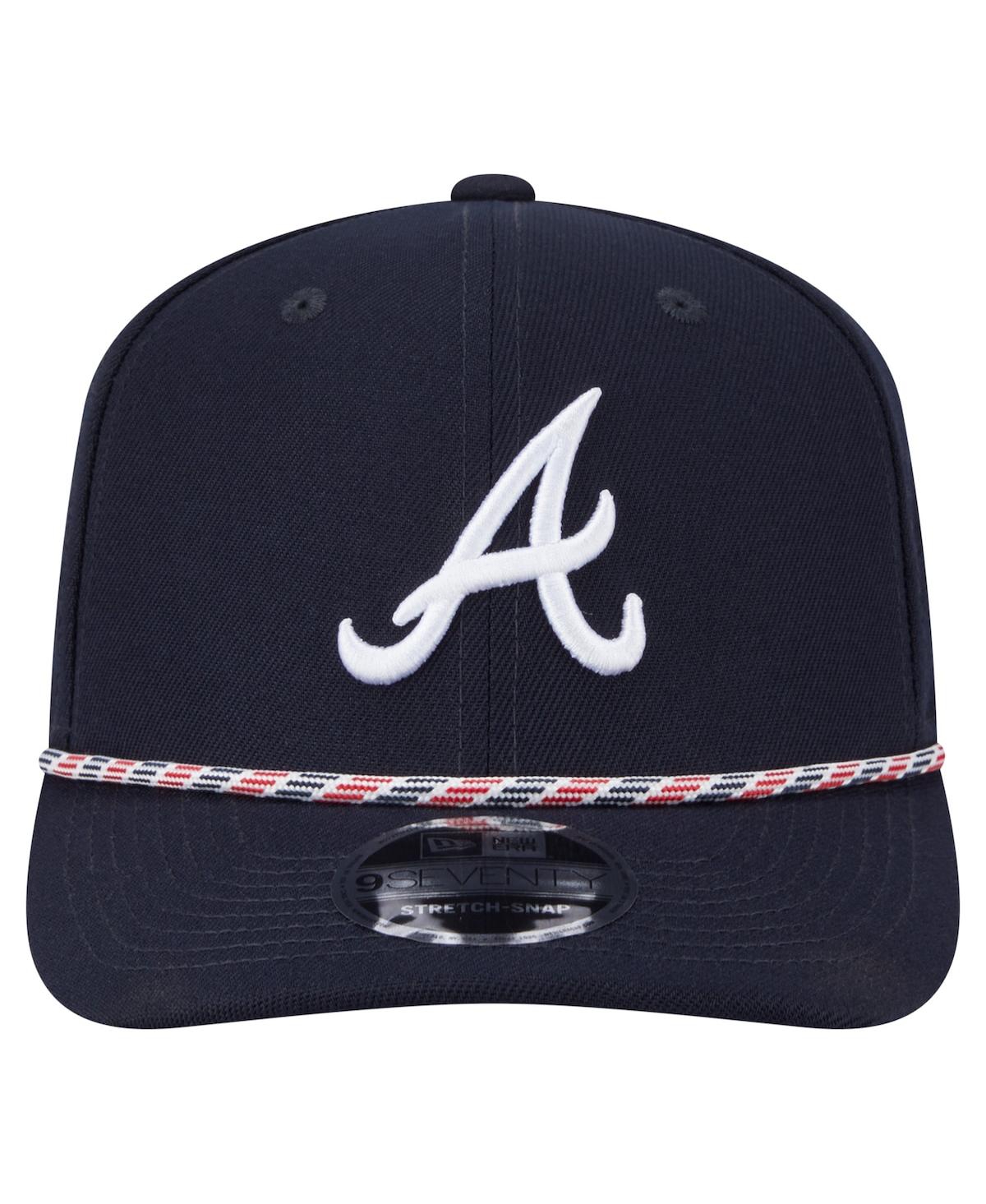 New Era Men's Navy Atlanta Braves Multi-rope 9seventy Stretch-snap Hat In Navy