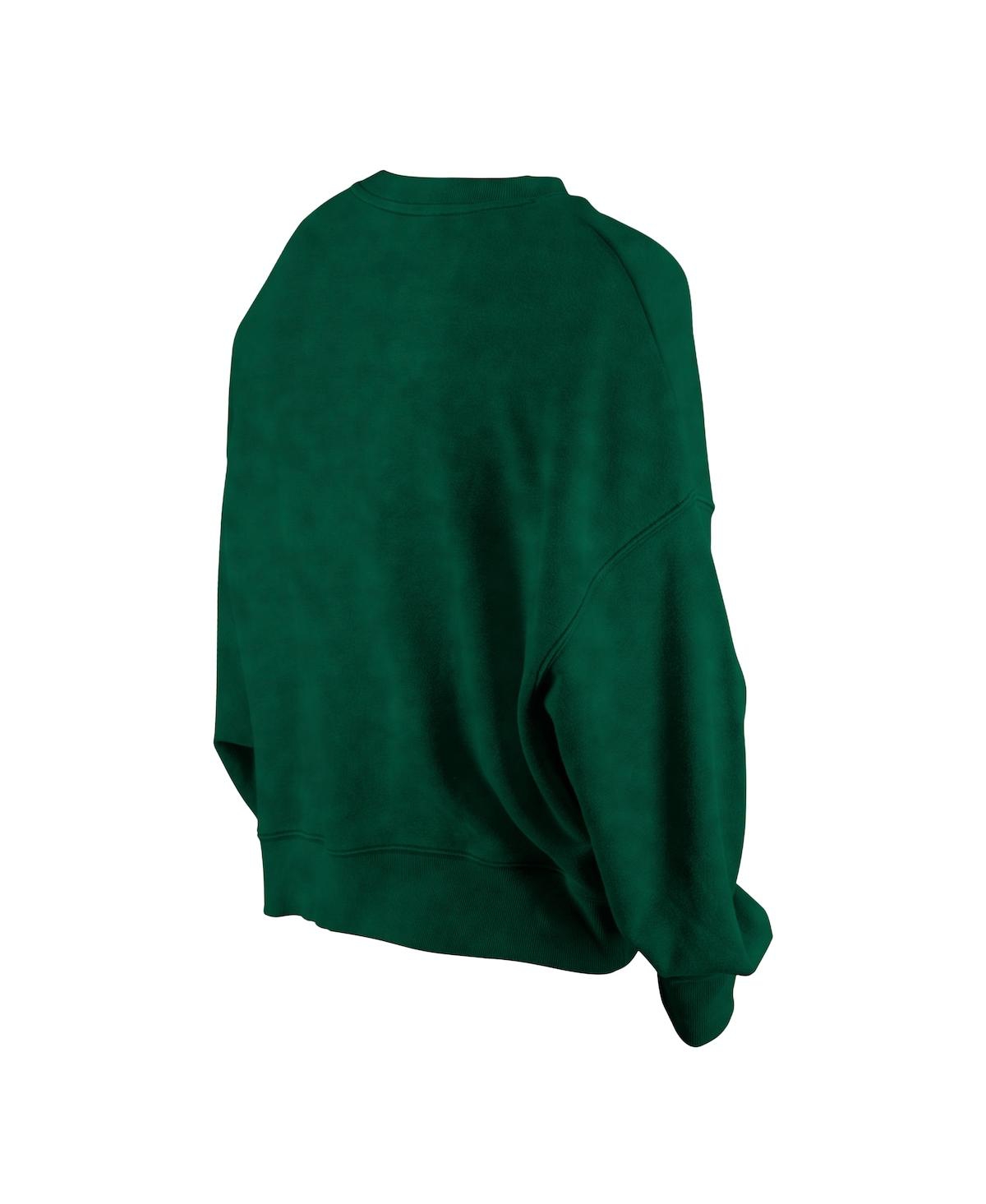 NEW ERA WOMEN'S GREEN GREEN BAY PACKERS THROWBACK BOXY SWEATSHIRT 