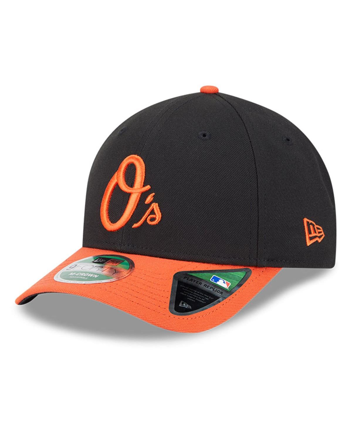 NEW ERA MEN'S BLACK BALTIMORE ORIOLES PLAYER REPLICA 9FORTY ADJUSTABLE HAT 