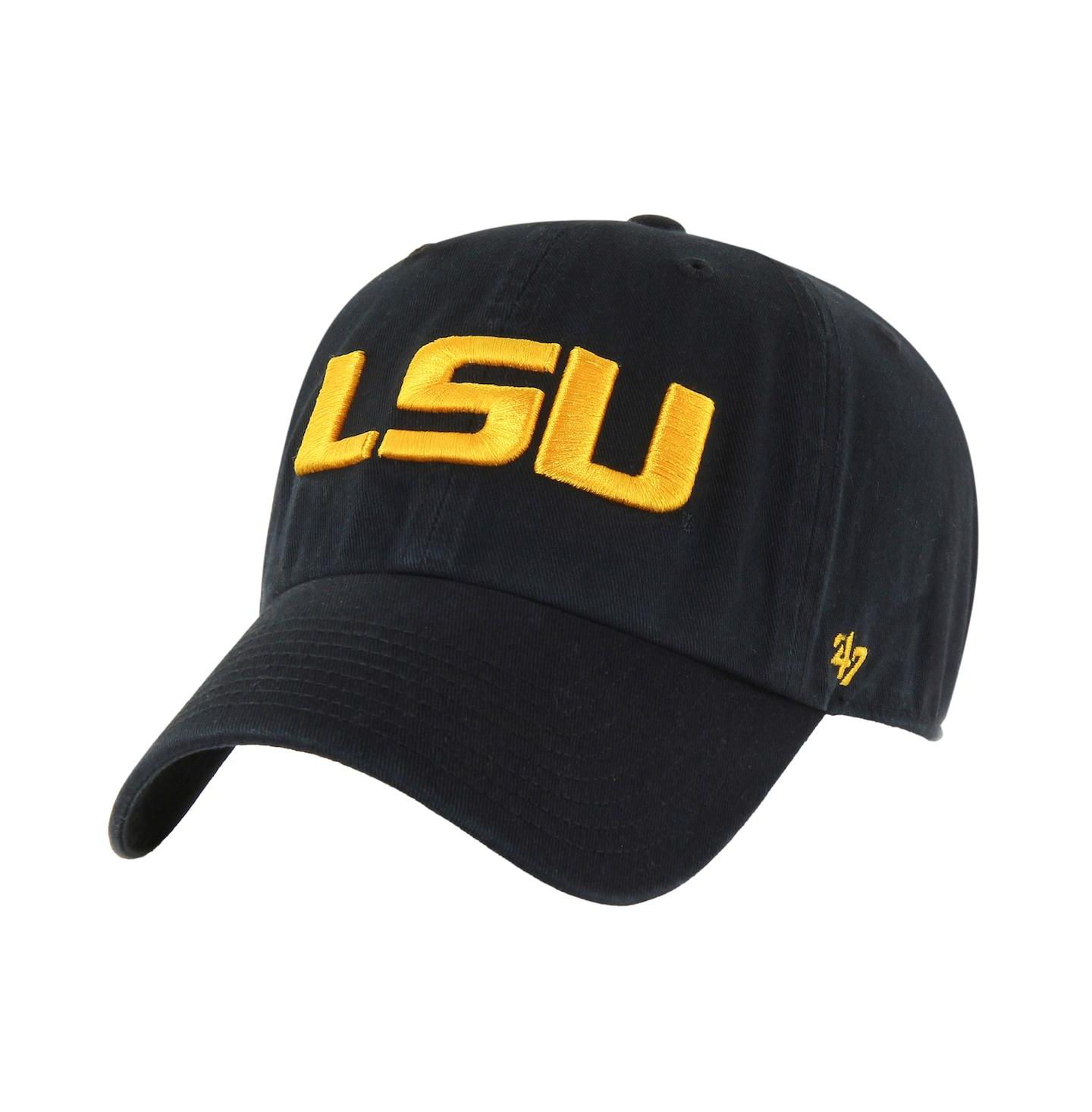 Мужская кепка '47 Brand Black LSU Tigers Clean Up Adjustable Hat — фото 1