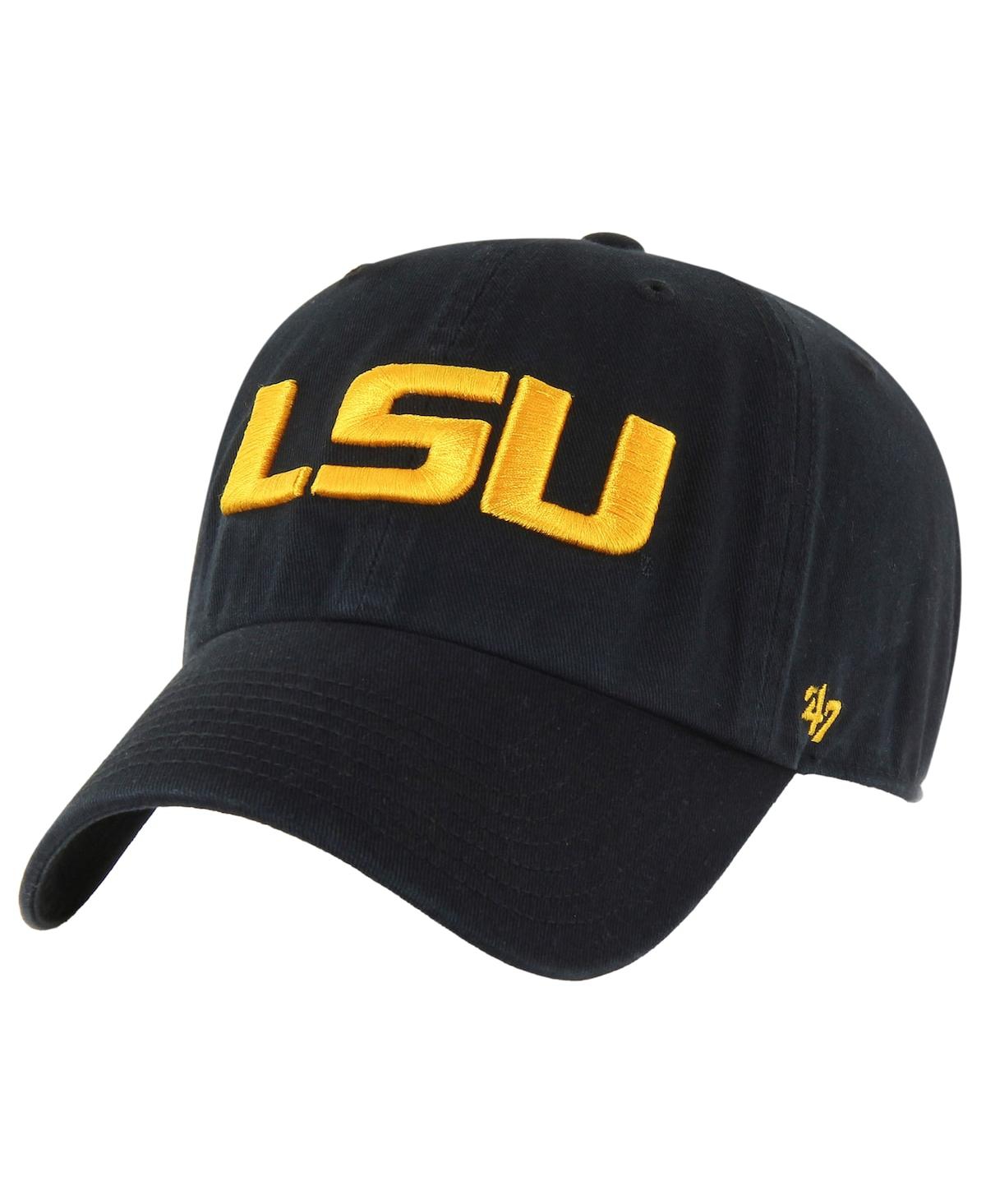 47 Brand Men's Black Lsu Tigers Clean Up Adjustable Hat In Black