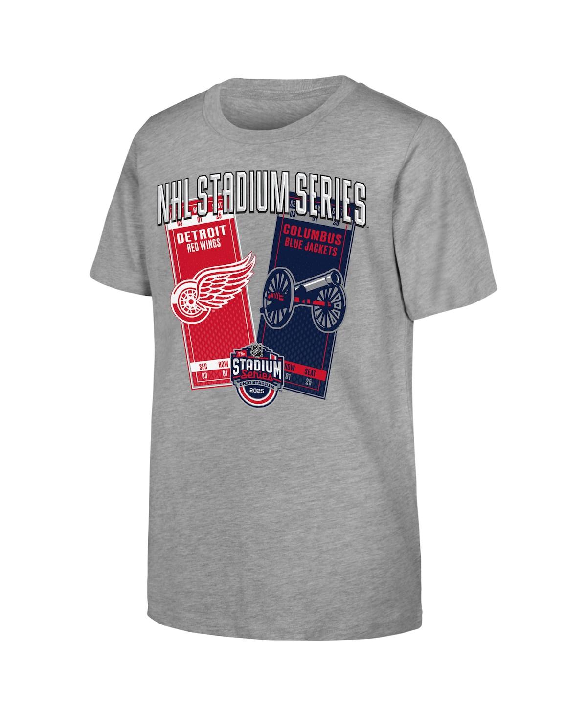 Outerstuff Big Boys And Girls Heather Gray 2025 Nhl Stadium Series Columbus Blue Jackets Vs. Detroit Red Wings  In Heather Gray