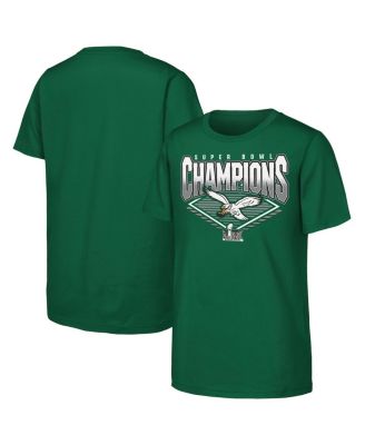 Outerstuff - Big Boys and Girls Kelly Green Philadelphia Eagles Super Bowl LIX Champions Retro Diamond T-Shirt