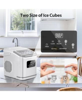 26Lbs, Countertop Ice Maker, Self-Cleaning, Bullet Ice, Digital Screen, 9 Cubes in 6 Mins