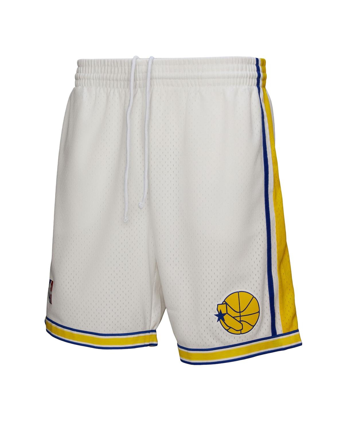Mitchell & Ness Men's White Golden State Warriors Authentic Shorts In White