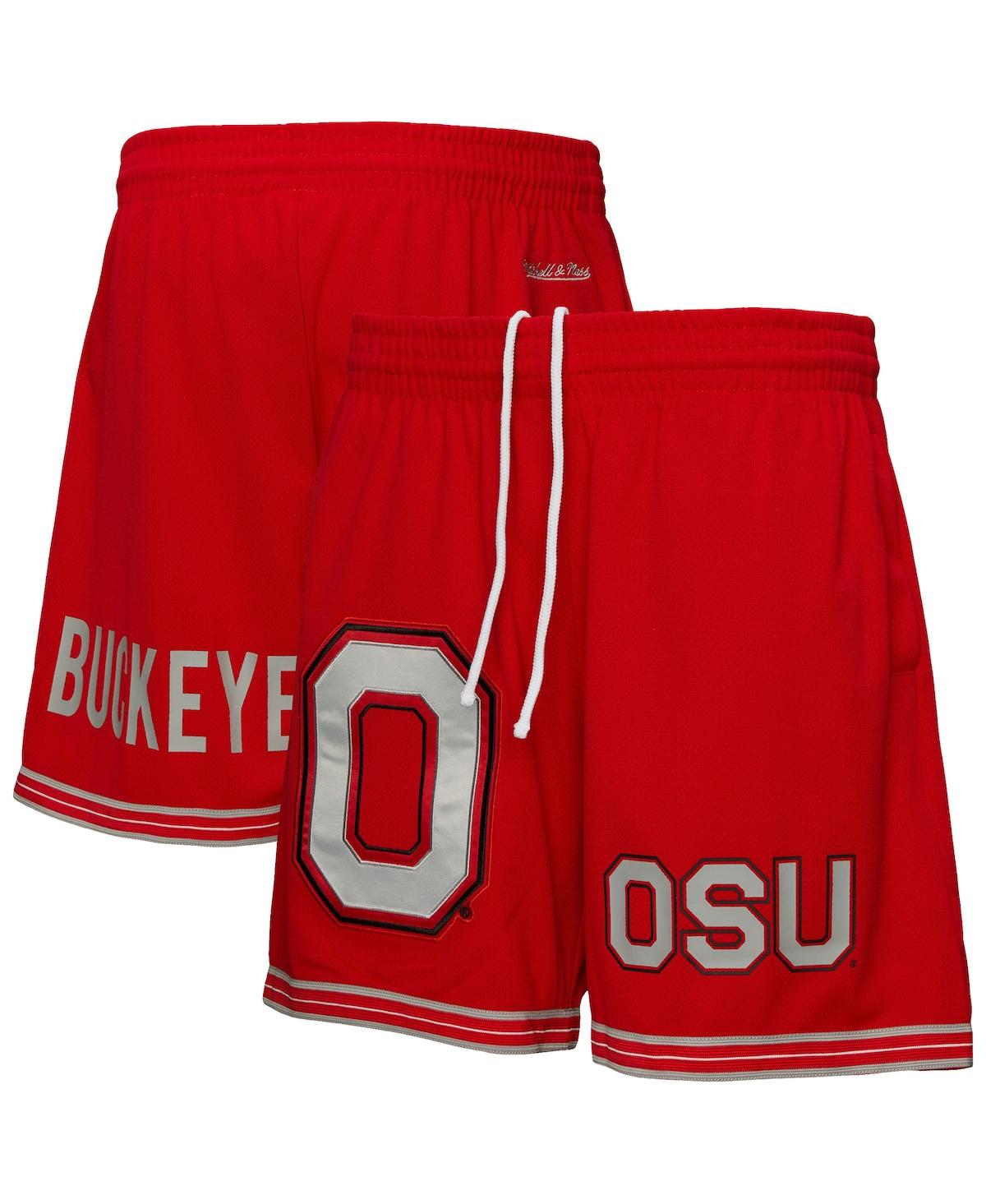 Mitchell & Ness Scarlet Ohio State Buckeyes Team Origins Mesh Shorts In Scarlet