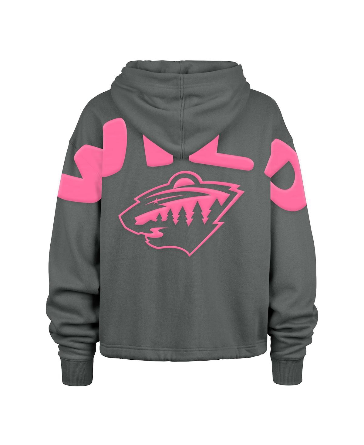 Shop 47 Brand Women's Gray Minnesota Wild Bright Side Venice Cropped Pullover Hoodie