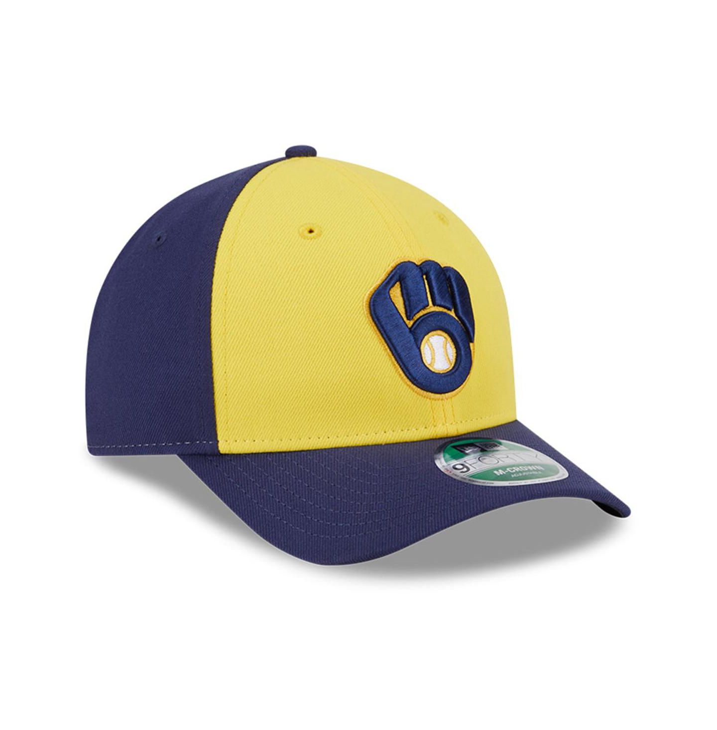 Мужская кепка New Era Gold/Navy Milwaukee Brewers Player Replica 9Forty Adjustable Hat — фото 3