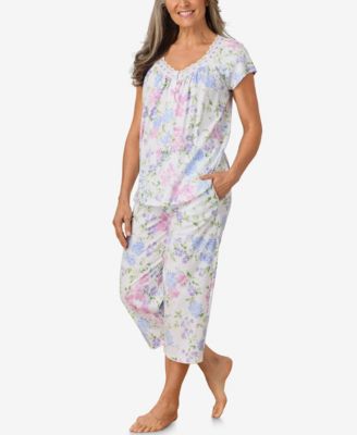 Women's Cap Sleeve Floral Capri Pajama Sets
