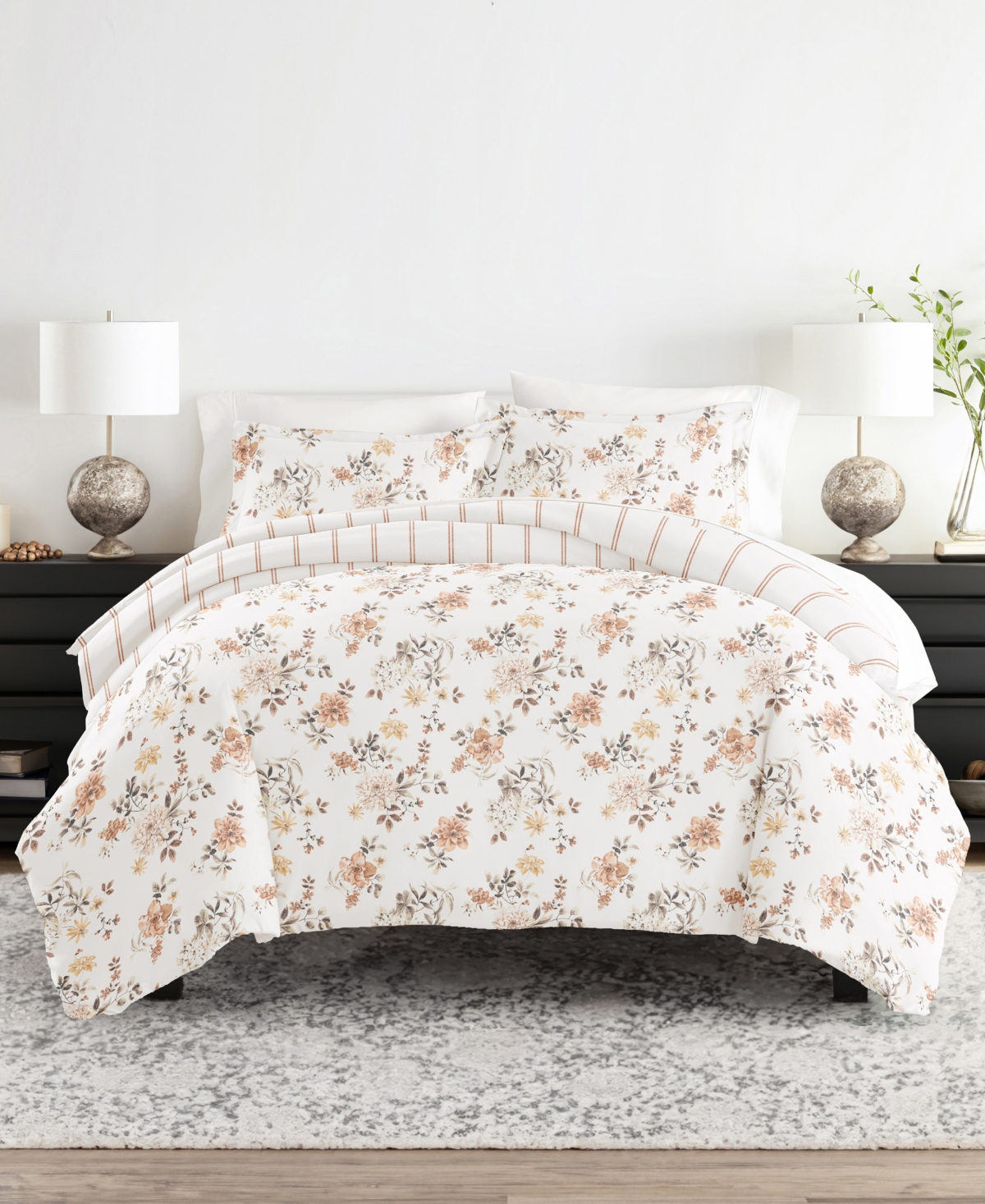 Ienjoy Home Timeless Pattern Reversible 3-pc. Duvet Cover Set, King/california King