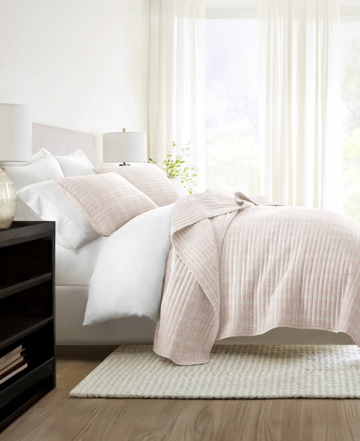 Ienjoy Home Geometric Maze Reversible 3-pc. Quilt Set, King/california King