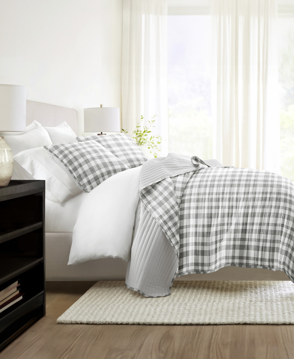 Ienjoy Home Watercolor Plaid Reversible 2-pc. Quilt Set, Twin/twin Xl