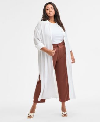 Trendy Plus Size Oversized Tunic Shirt, Exclusively at Macy's