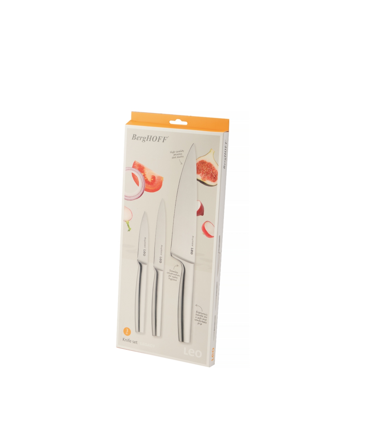 Berghoff Leo 3pc Legacy Silver Stainless Steel Starter Knife Set In Silver
