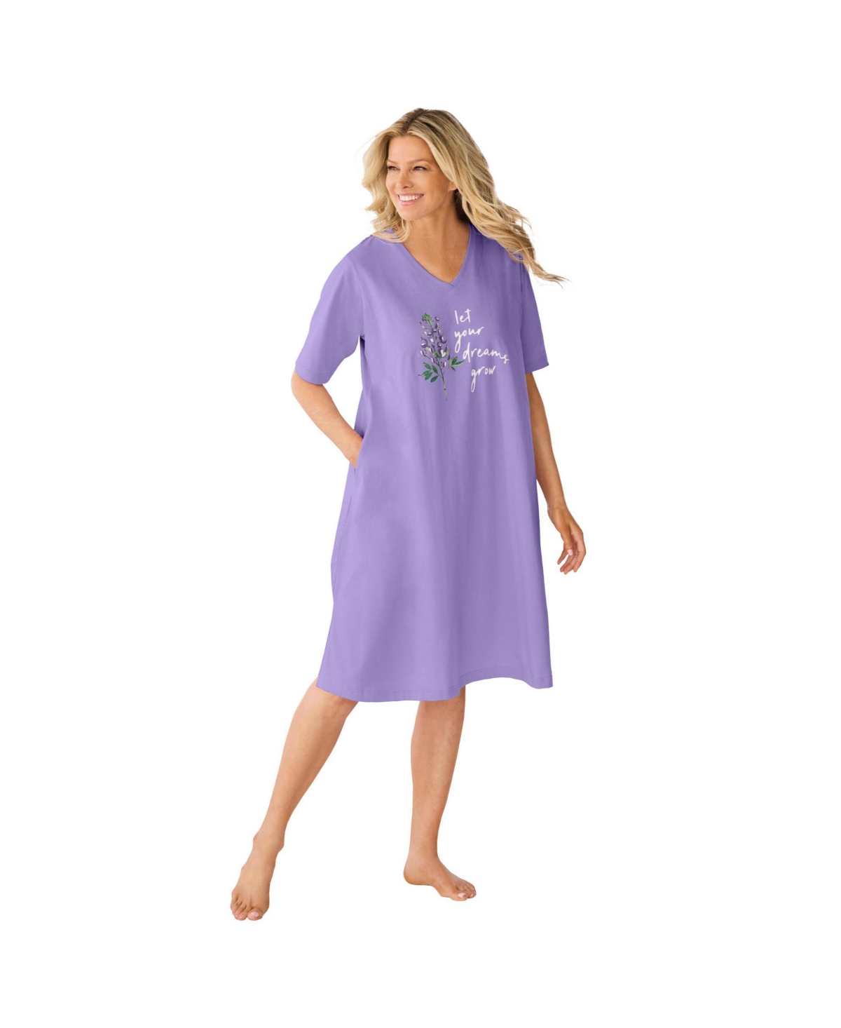 Women's Graphic Sleepshirt - Soft lavender floral