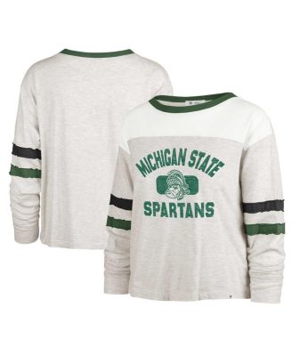 '47 Brand - Women's Oatmeal Michigan State Spartans Vault All Class Lena Long Sleeve T-Shirt
