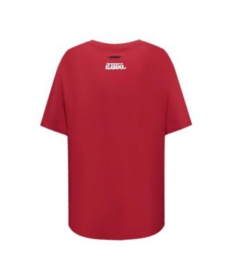 Women's Crimson Alabama Crimson Tide Script Tail Oversized Boyfriend T-Shirt