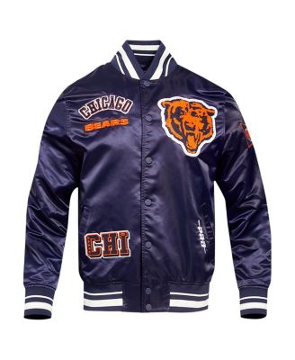 Men's Navy Chicago Bears Sublimated Satin Full-Snap Jacket