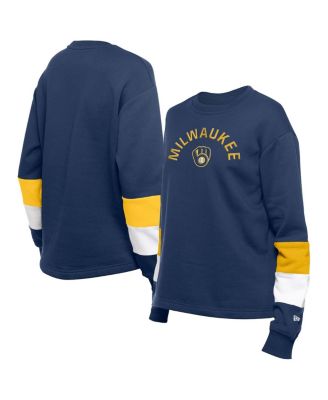 New Era - Women's Navy Milwaukee Brewers Game Day Color Pullover Sweatshirt