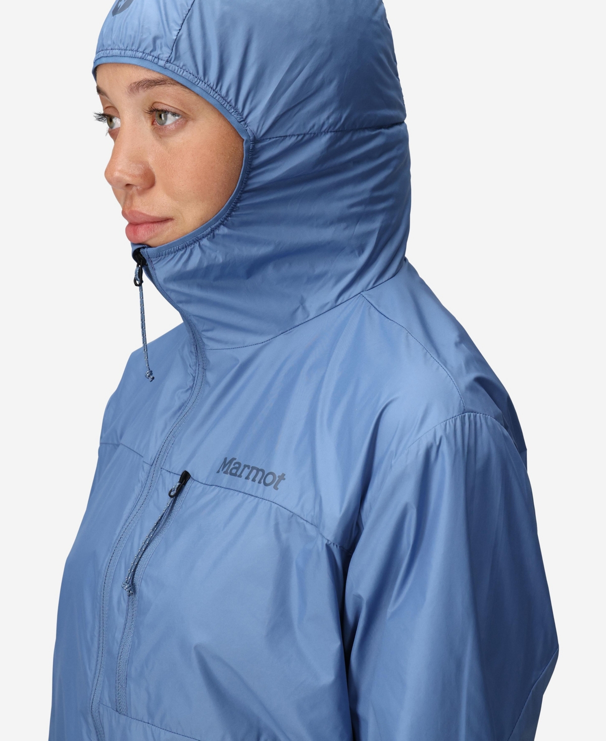 Marmot Women's Superalloy Bio Wind Hooded Collar Jackets In Rain Cloud