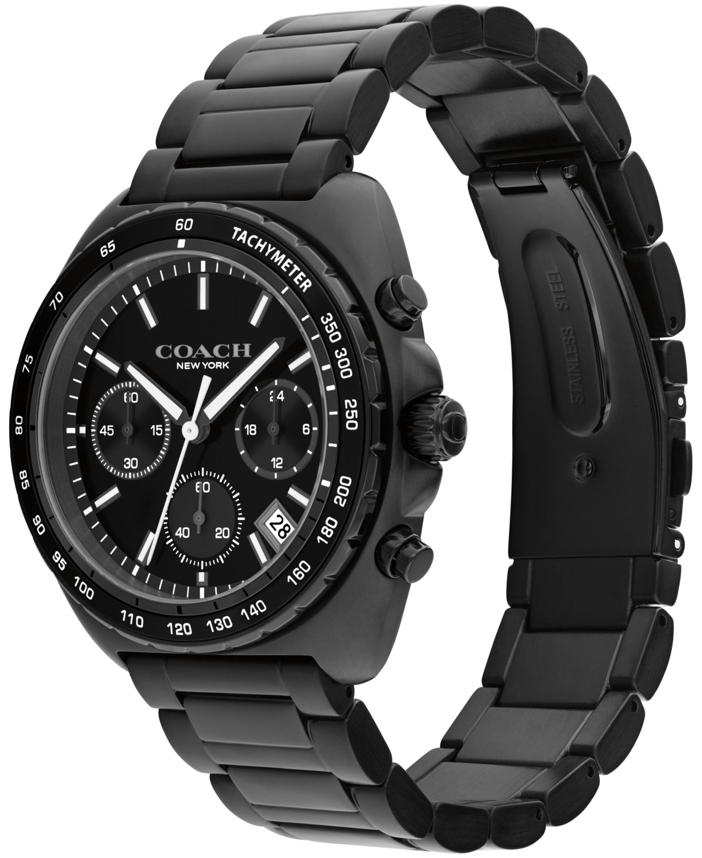 Мужские часы COACH Charter Ionic Plated Black Steel Bracelet Watch, 39mm — фото 2