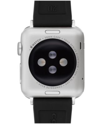 Women's Quilted Black Silicone Apple Watch Strap 38mm, 40mm, 41mm