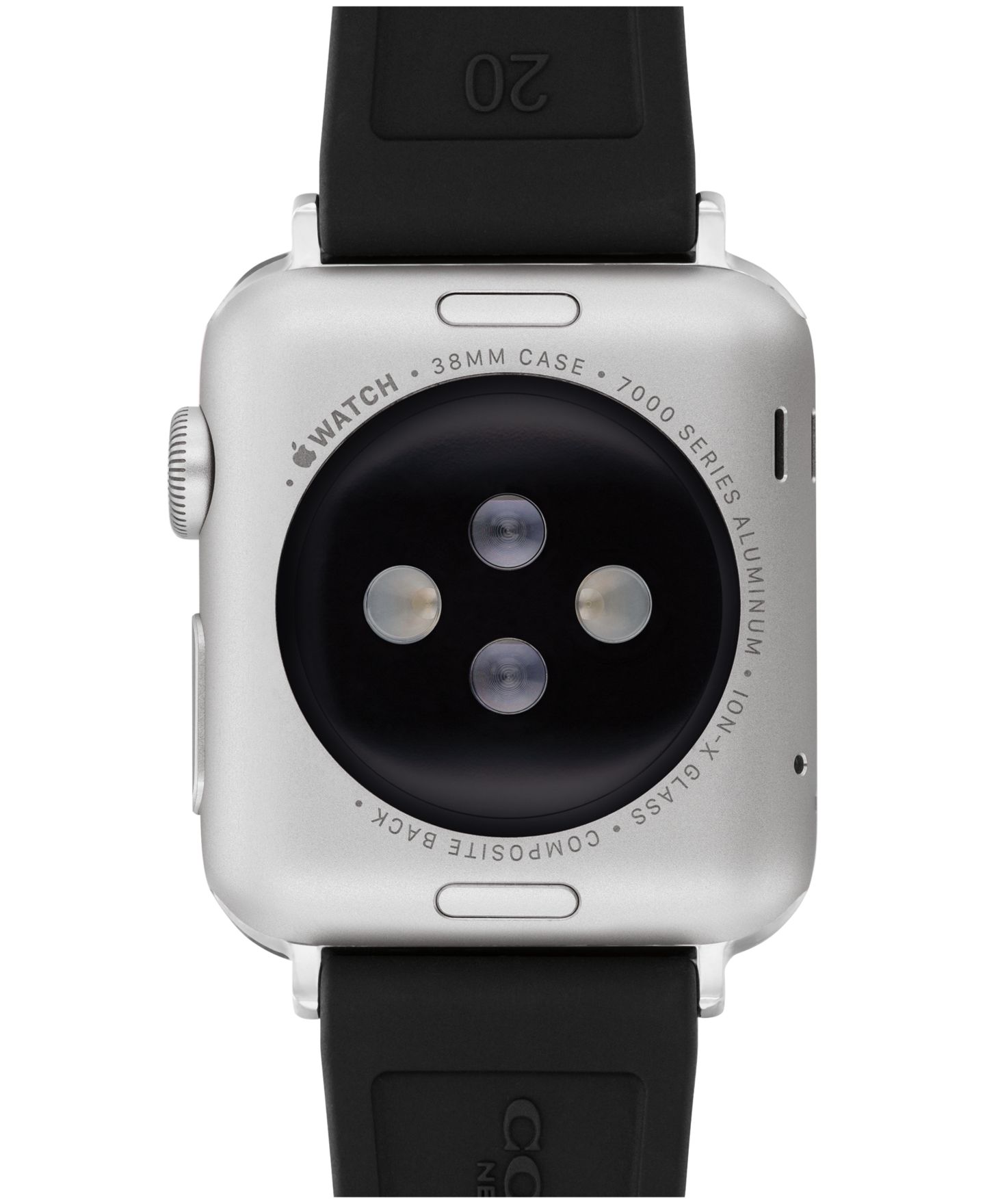 Женский ремешок для часов COACH Quilted Black Silicone Apple Watch Strap 38mm, 40mm, 41mm — фото 3