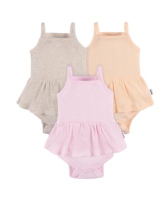 Baby Girls' 3-Pack Sleeveless Skirted Onesies Bodysuits, Winsome Orchid