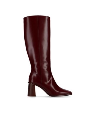 East Sleek Burgundy Leather Boots