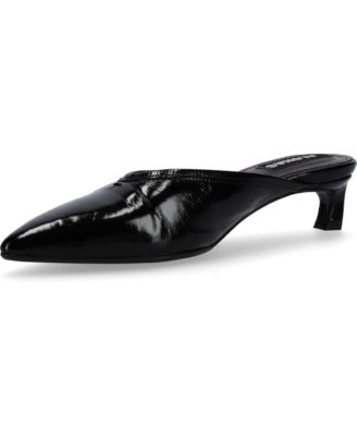 Tessa Onix Black Leather Mules