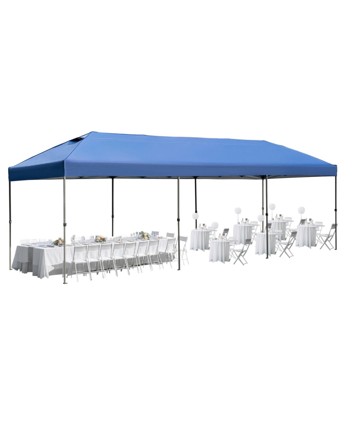 10x30 Navy Pop-Up Canopy Tent w/ Sidewalls & Wheeled Bag - Navy