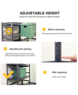 Storage Shelves  5 Tier Heavy Duty Metal Shelving Unit Adjustable Shelving Units and Storage Rack Kitchen Garage Shelf H72  W35.4  D15.7