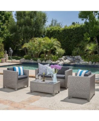 Streamdale Modern 4-Piece Outdoor Wicker Sofa Set with Cushions