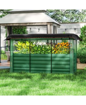 Galvanized Raised Garden Bed with Crop Cage & Shade Cloth,