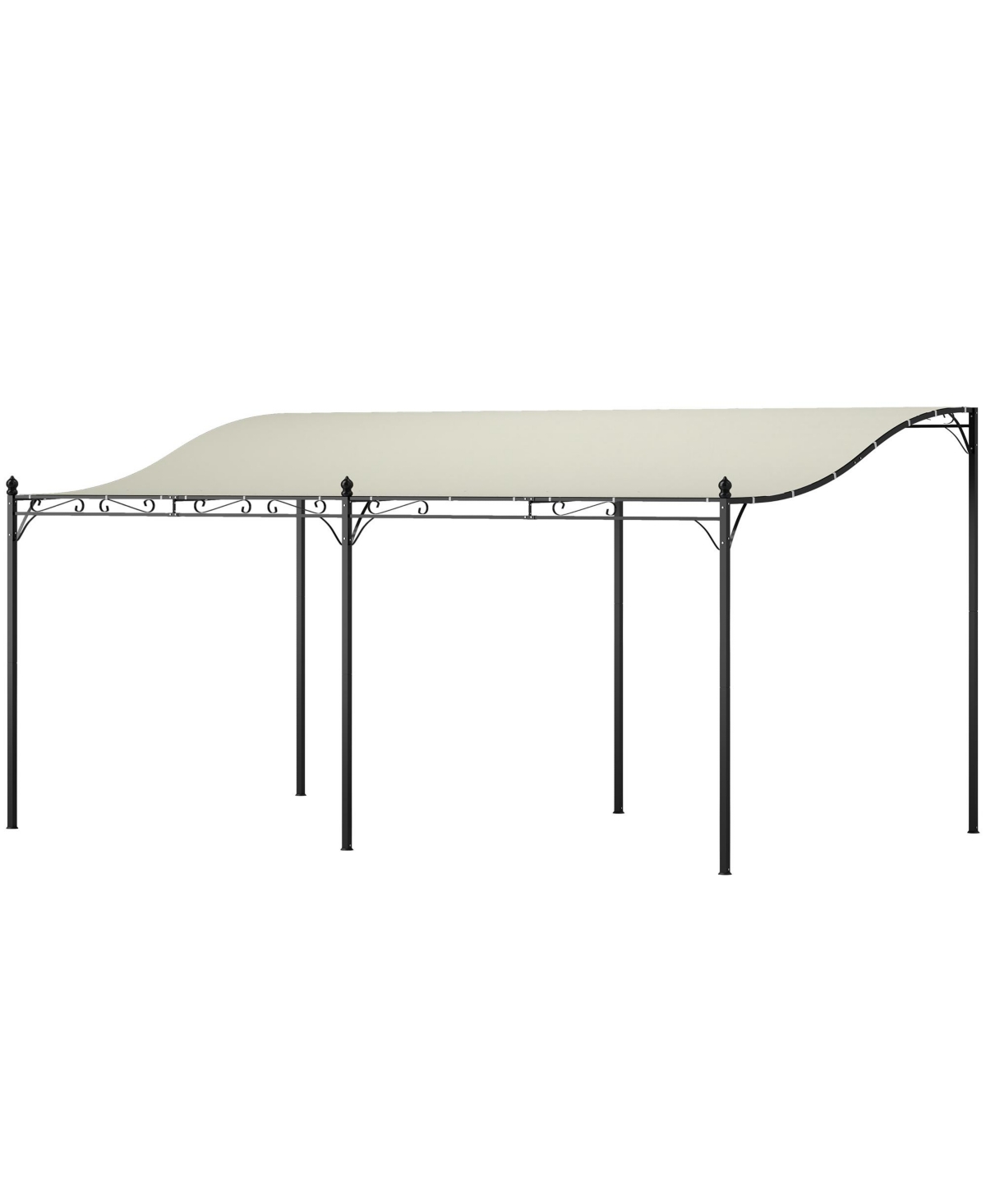 10' x 16' Outdoor Pergola Canopy, Metal Patio Canopy, Dark - Cream white