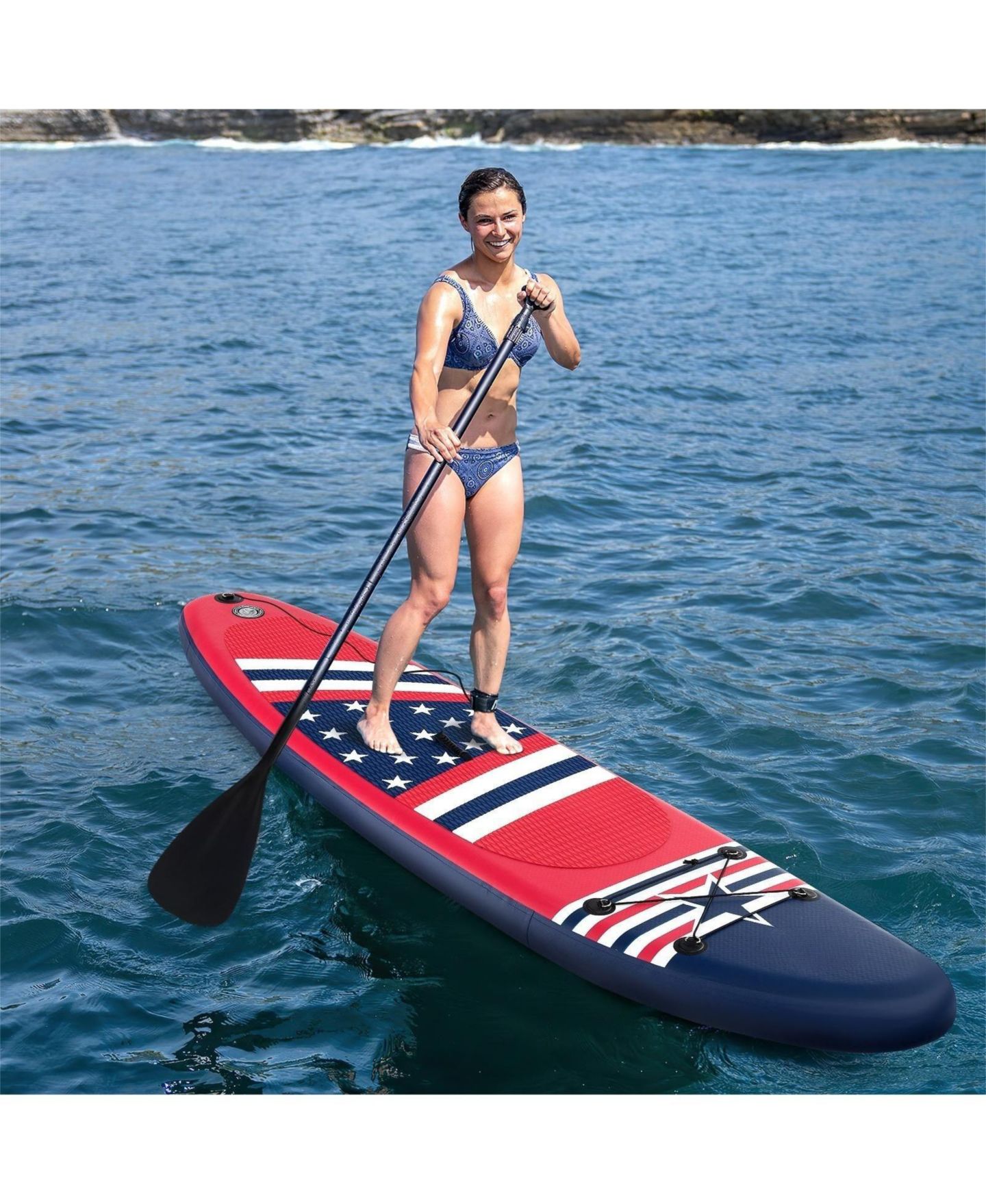 Детские игрушки HONGGE Inflatable Paddle Board with Removable Fin and Backpack, цвет: Красный — фото 6