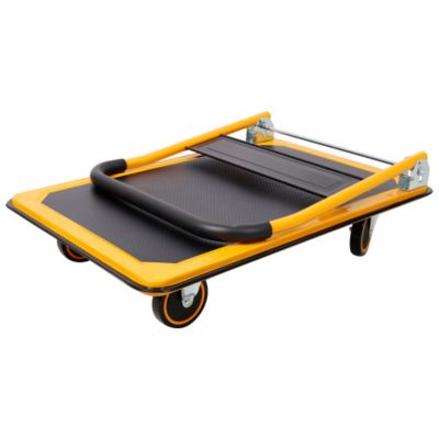 Foldable Platform Push Hand Truck Cart, 880 lbs. Weight Capacity, 2 Swivel Brake Wheels