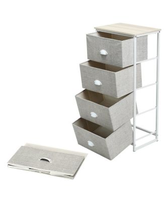 Chest Storage Tower Side Table Display Storage with 4 Drawers