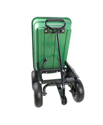 Folding car Poly Garden dump truck with steel frame, 10 inches. Pneumatic tire, 300 lb capacity body 55L