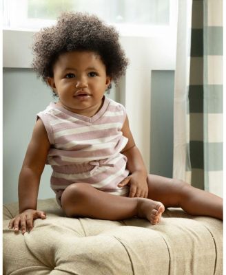 Baby Girls Terry Striped Romper