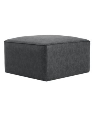 Streamdale Square PU Leather Ottoman,Black