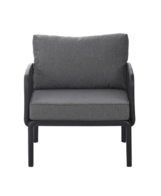 Streamdale Outdoor Club Chairs (Set of 2), Modern, Waterproof Cushions, Black/Gray