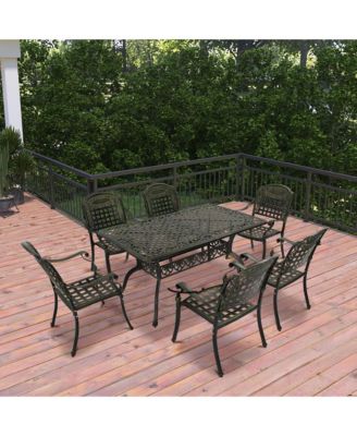 7-Piece Outdoor Patio Furniture Set Dinning Chair with Foldable Table