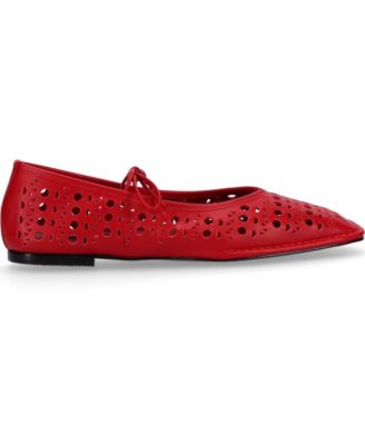 Sway Slit Red Leather Ballet Flats