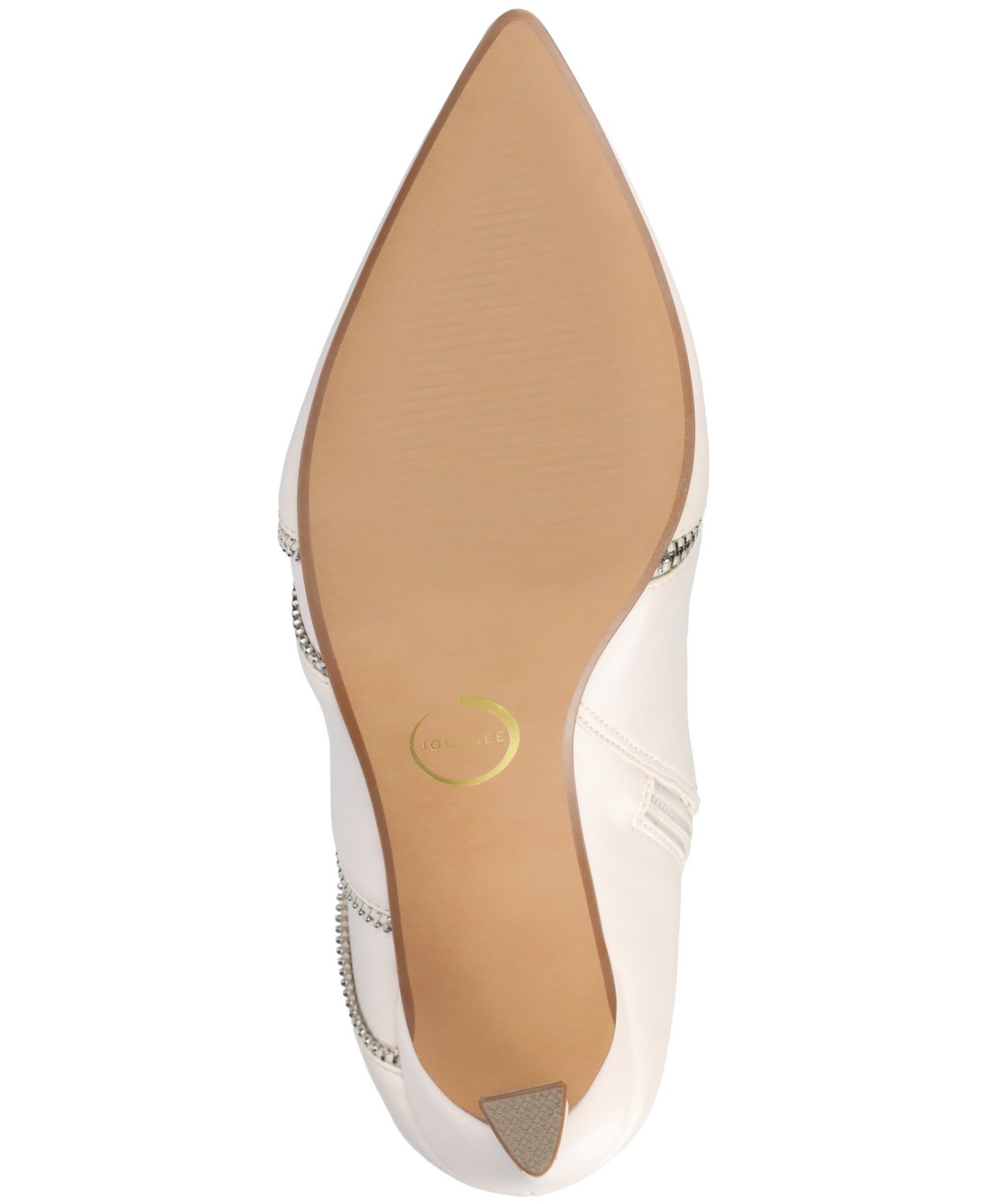 Женские ботинки Journee Collection Catoa Zipper Detail Dress Booties, цвет: Костяной — фото 5