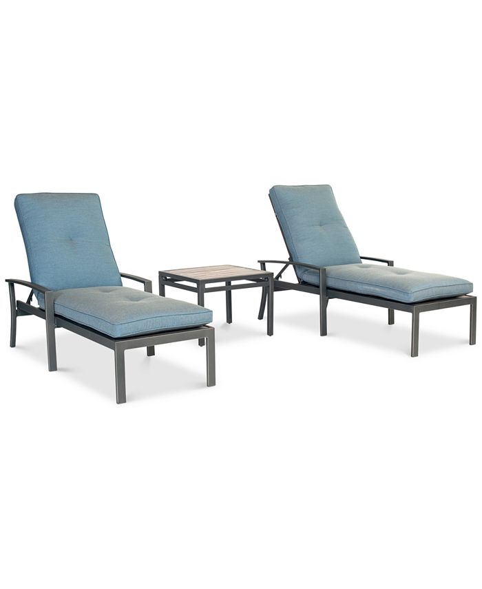 Furniture CLOSEOUT! Harlough Outdoor Aluminum 3Pc. Chaise Set (2
